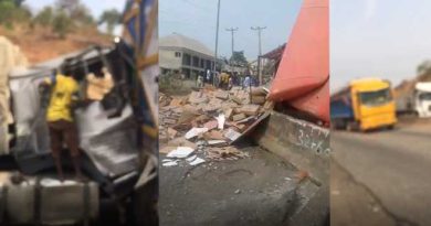 Another Truck Overturns on Kogi Highway Near Federal University Lokoja